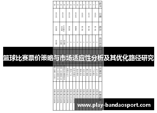 篮球比赛票价策略与市场适应性分析及其优化路径研究